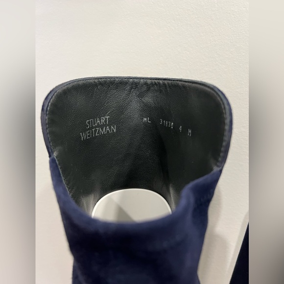 Stuart Weitzman all suede knee high boots US size 4 in dark navy - Picture 3 of 4